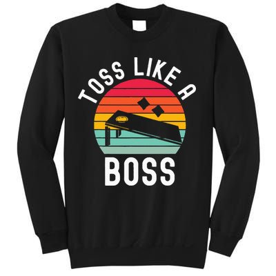 Toss Like A Boss Bean Bag Player Funny Cornhole Sweatshirt