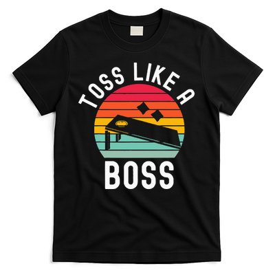 Toss Like A Boss Bean Bag Player Funny Cornhole T-Shirt