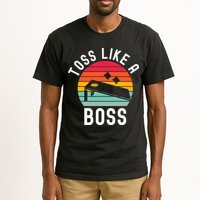 Toss Like A Boss Bean Bag Player Funny Cornhole Tall T-Shirt