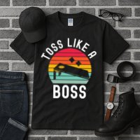 Toss Like A Boss Bean Bag Player Funny Cornhole Tall T-Shirt