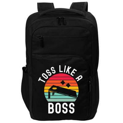 Toss Like A Boss Bean Bag Player Funny Cornhole Impact Tech Backpack