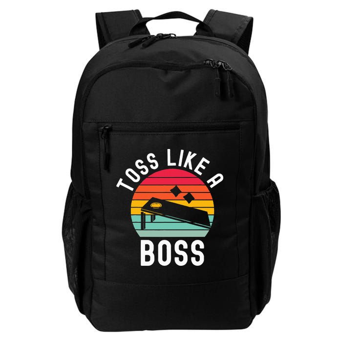 Toss Like A Boss Bean Bag Player Funny Cornhole Backpack