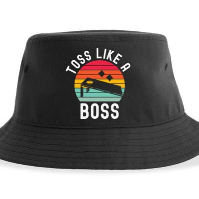Toss Like A Boss Bean Bag Player Funny Cornhole Sustainable Bucket Hat