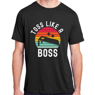 Toss Like A Boss Bean Bag Player Funny Cornhole Adult ChromaSoft Performance T-Shirt