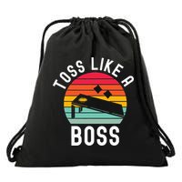 Toss Like A Boss Bean Bag Player Funny Cornhole Drawstring Bag