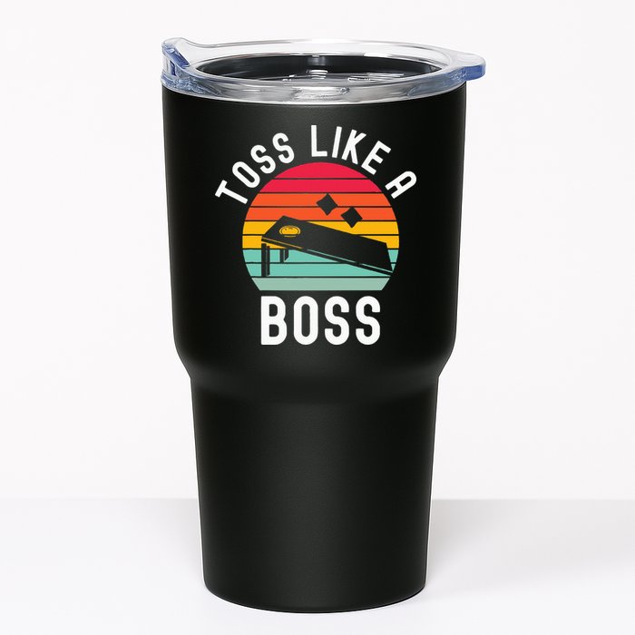 Toss Like A Boss Bean Bag Player Funny Cornhole Tumbler