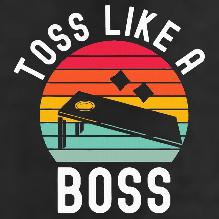Toss Like A Boss Bean Bag Player Funny Cornhole 25L Jumbo Tote
