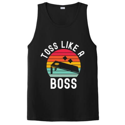 Toss Like A Boss Bean Bag Player Funny Cornhole PosiCharge Competitor Tank