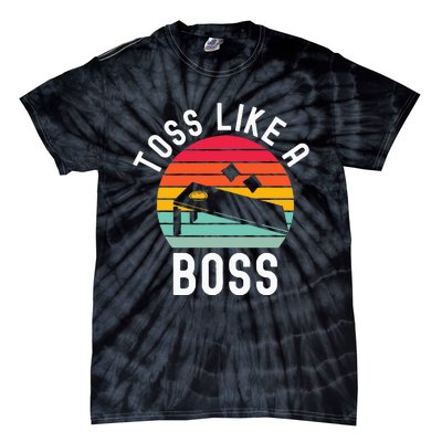 Toss Like A Boss Bean Bag Player Funny Cornhole Tie-Dye T-Shirt