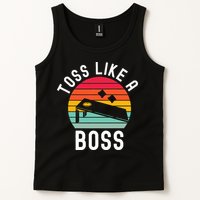 Toss Like A Boss Bean Bag Player Funny Cornhole Tank Top