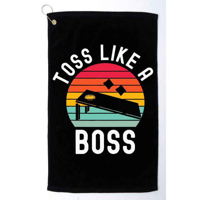 Toss Like A Boss Bean Bag Player Funny Cornhole Golf Towel