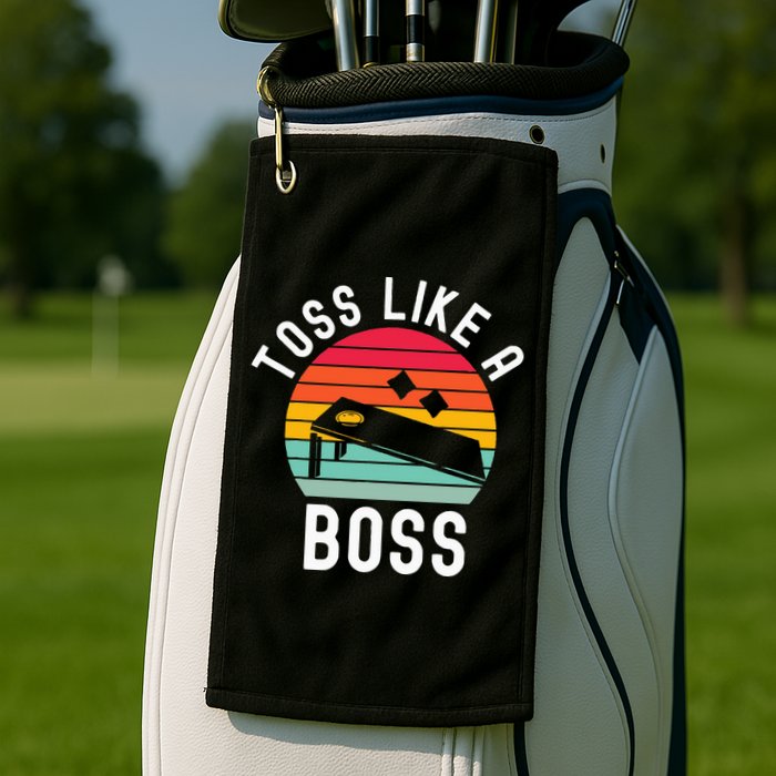 Toss Like A Boss Bean Bag Player Funny Cornhole Golf Towel