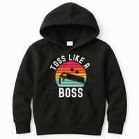 Toss Like A Boss Bean Bag Player Funny Cornhole Kids Hoodie