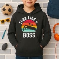 Toss Like A Boss Bean Bag Player Funny Cornhole Kids Hoodie