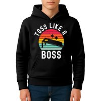 Toss Like A Boss Bean Bag Player Funny Cornhole Kids Hoodie