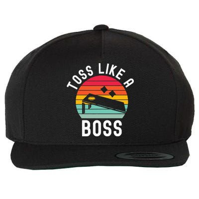 Toss Like A Boss Bean Bag Player Funny Cornhole Wool Snapback Cap