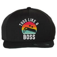 Toss Like A Boss Bean Bag Player Funny Cornhole Wool Snapback Cap