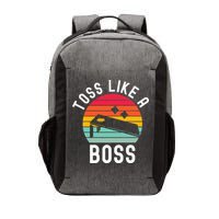 Toss Like A Boss Bean Bag Player Funny Cornhole Vector Backpack