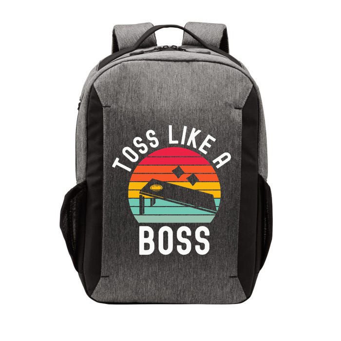 Toss Like A Boss Bean Bag Player Funny Cornhole Vector Backpack