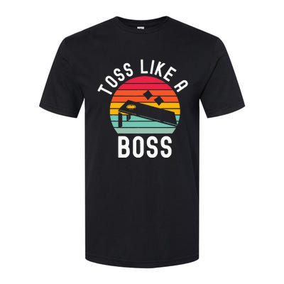 Toss Like A Boss Bean Bag Player Funny Cornhole Softstyle CVC T-Shirt