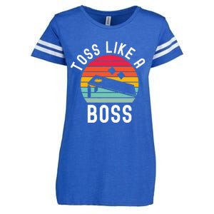 Toss Like A Boss Bean Bag Player Funny Cornhole Enza Ladies Jersey Football T-Shirt