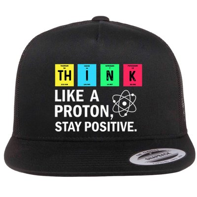 Think Like A Proton Stay Positive Funny Science Flatbill Hat