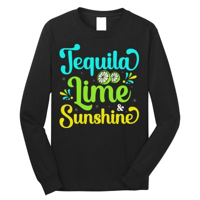 Tequila Lime And Sunshine Funny Beach Summer Vacation Cinco De Mayo Long Sleeve Shirt