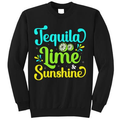 Tequila Lime And Sunshine Funny Beach Summer Vacation Cinco De Mayo Sweatshirt