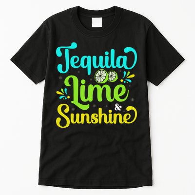 Tequila Lime And Sunshine Funny Beach Summer Vacation Cinco De Mayo Tall T-Shirt