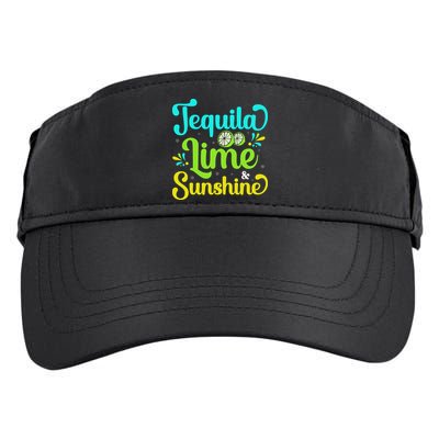 Tequila Lime And Sunshine Funny Beach Summer Vacation Cinco De Mayo Adult Drive Performance Visor