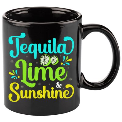 Tequila Lime And Sunshine Funny Beach Summer Vacation Cinco De Mayo 11oz C Handle Ceramic Mug