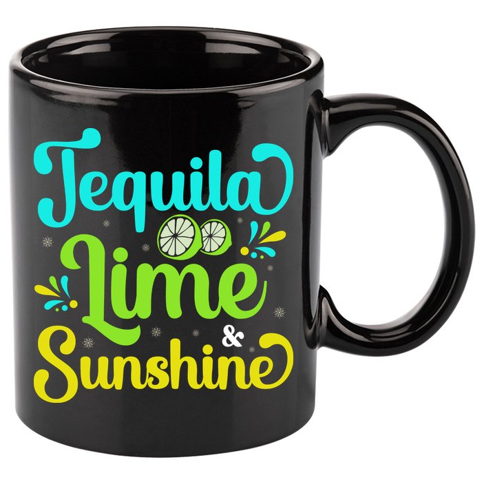 Tequila Lime And Sunshine Funny Beach Summer Vacation Cinco De Mayo 11oz C Handle Ceramic Mug