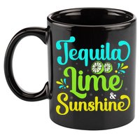 Tequila Lime And Sunshine Funny Beach Summer Vacation Cinco De Mayo 11oz C Handle Ceramic Mug