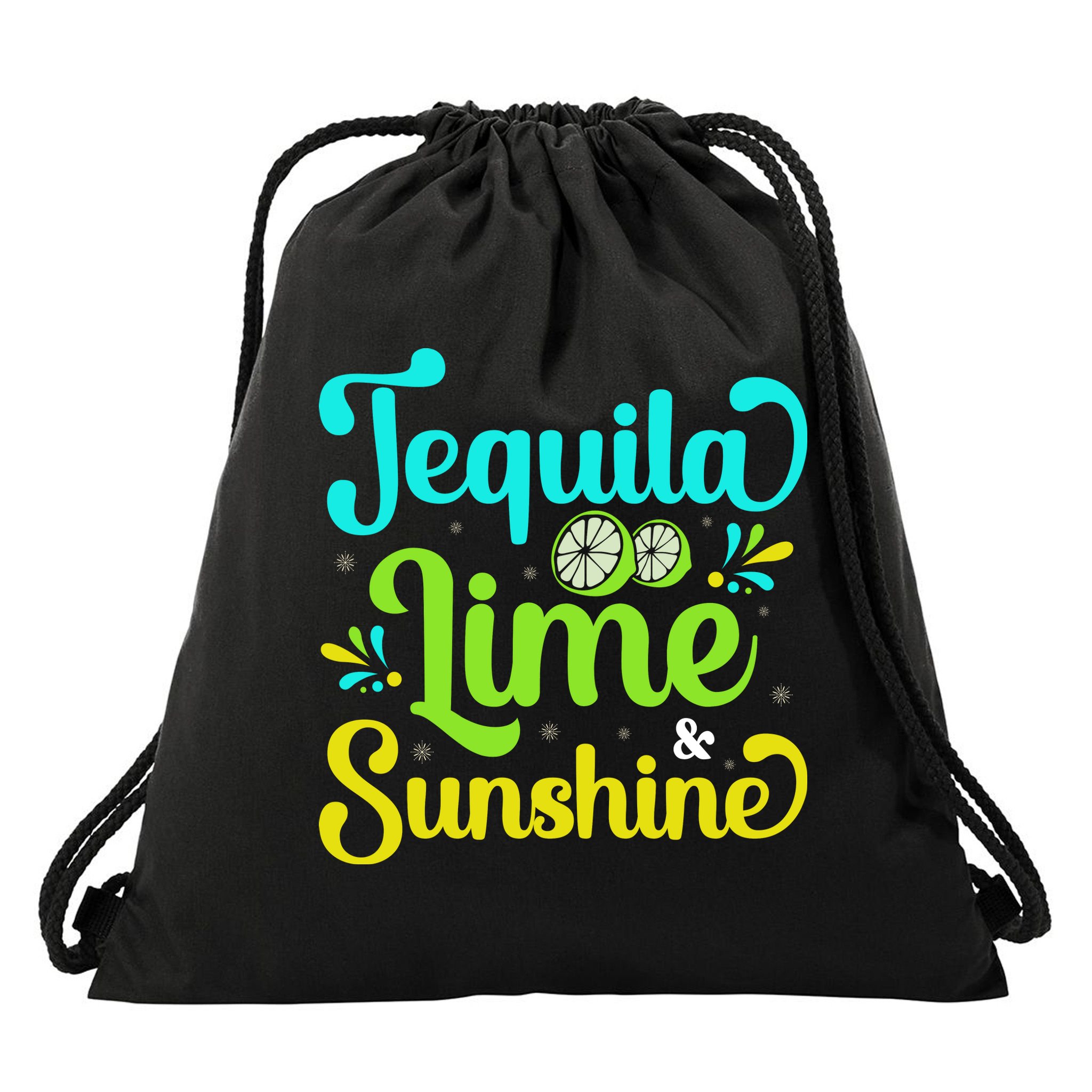 Tequila Lime And Sunshine Funny Beach Summer Vacation Cinco De Mayo Drawstring Bag