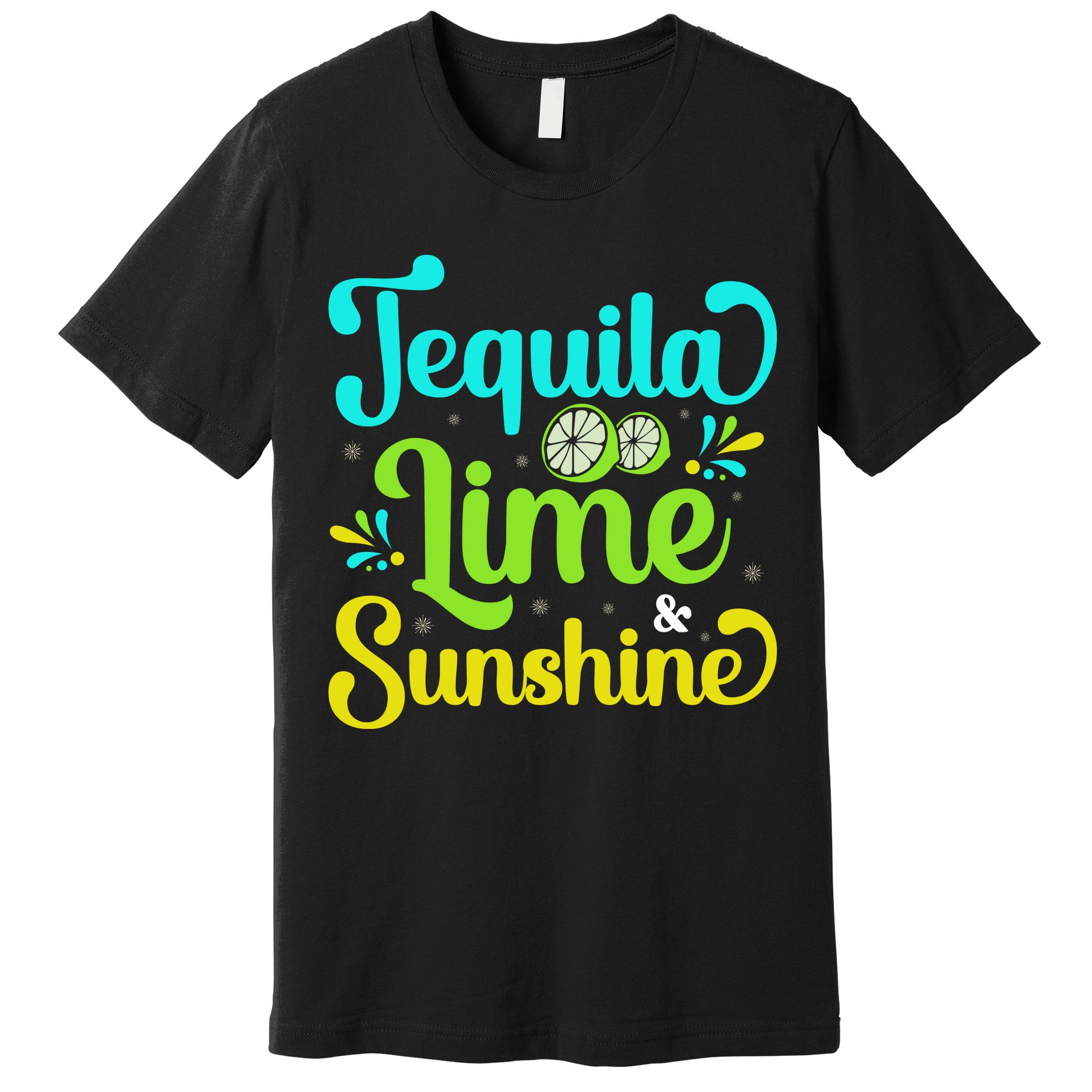 Tequila Lime And Sunshine Funny Beach Summer Vacation Cinco De Mayo Premium T-Shirt