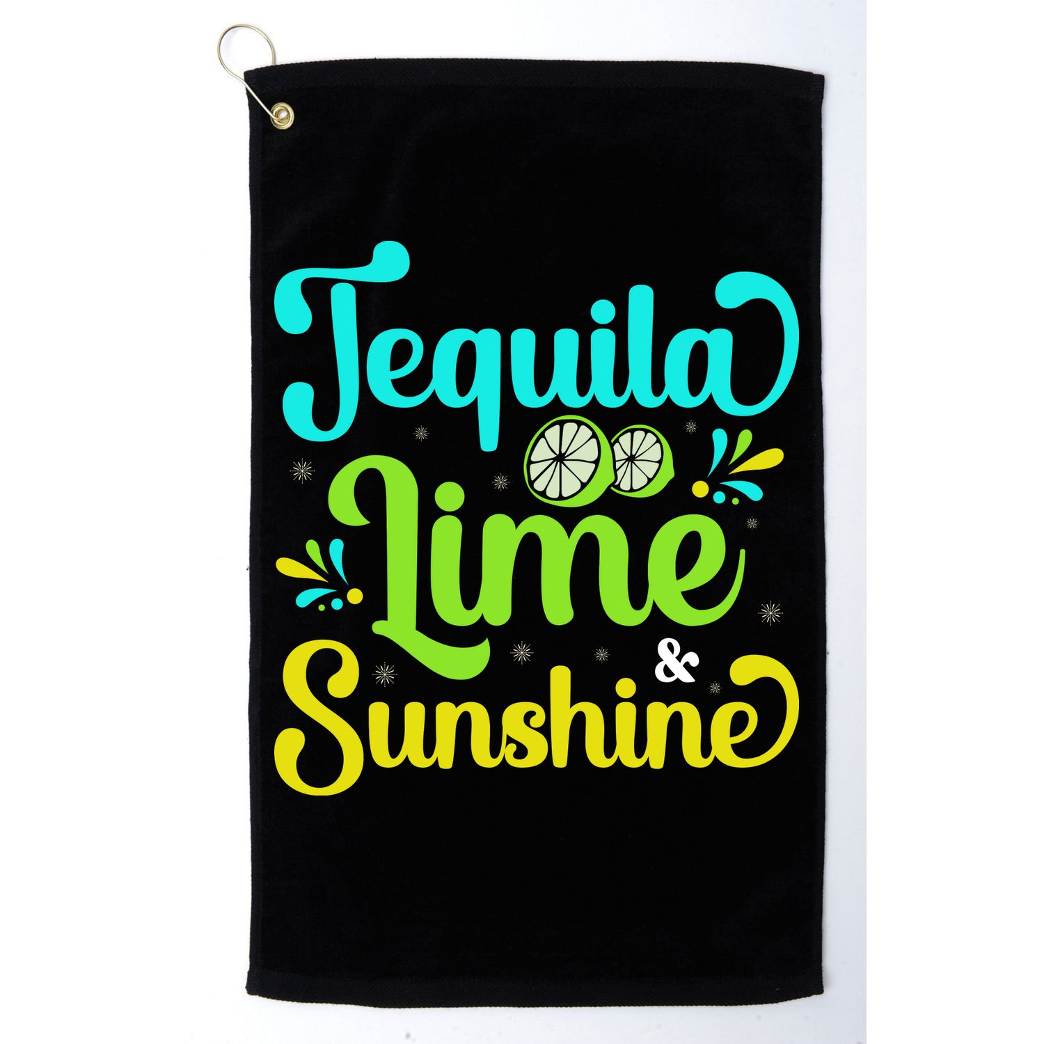 Tequila Lime And Sunshine Funny Beach Summer Vacation Cinco De Mayo Golf Towel