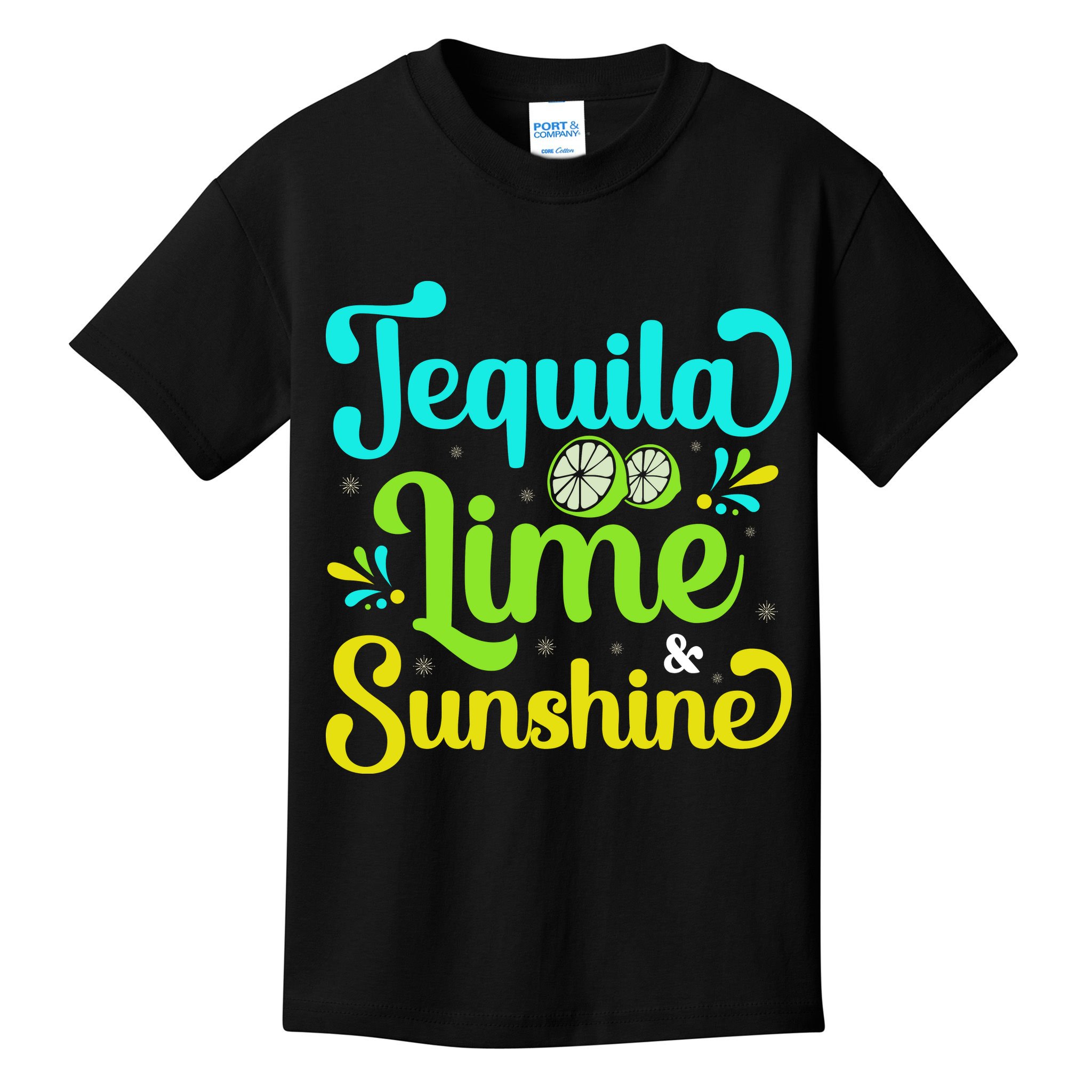 Tequila Lime And Sunshine Funny Beach Summer Vacation Cinco De Mayo Kids T-Shirt