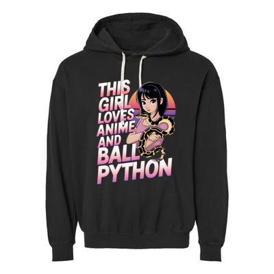 This Loves Anime Ball Python Snake Pet Ball Python Great Gift Garment-Dyed Fleece Hoodie