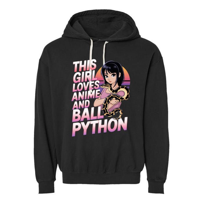 This Loves Anime Ball Python Snake Pet Ball Python Great Gift Garment-Dyed Fleece Hoodie