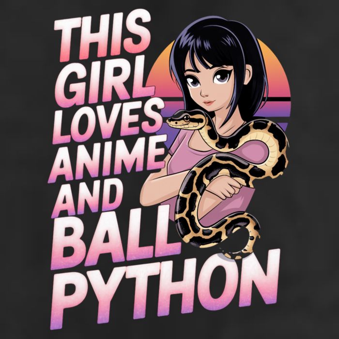This Loves Anime Ball Python Snake Pet Ball Python Great Gift 7 Panel Mesh Trucker Snapback Hat