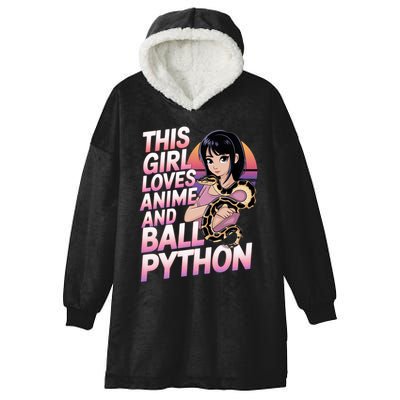 This Loves Anime Ball Python Snake Pet Ball Python Great Gift Hooded Wearable Blanket