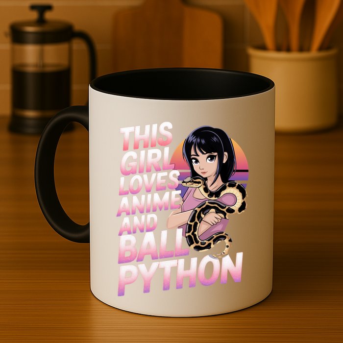 This Loves Anime Ball Python Snake Pet Ball Python Great Gift Mug