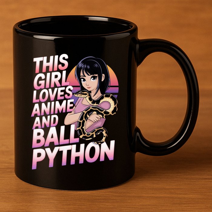 This Loves Anime Ball Python Snake Pet Ball Python Great Gift 11oz C Handle Ceramic Mug
