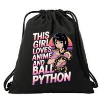 This Loves Anime Ball Python Snake Pet Ball Python Great Gift Drawstring Bag