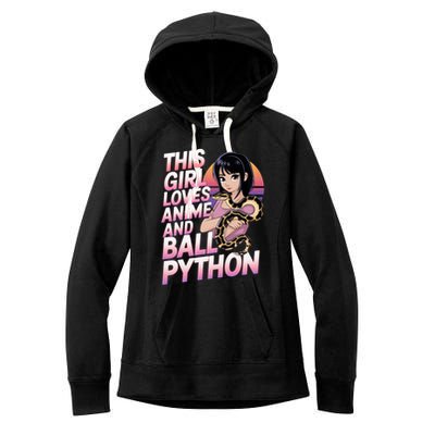 This Loves Anime Ball Python Snake Pet Ball Python Great Gift Women's Fleece Hoodie
