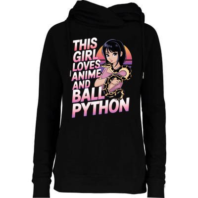 This Loves Anime Ball Python Snake Pet Ball Python Great Gift Womens Funnel Neck Pullover Hood