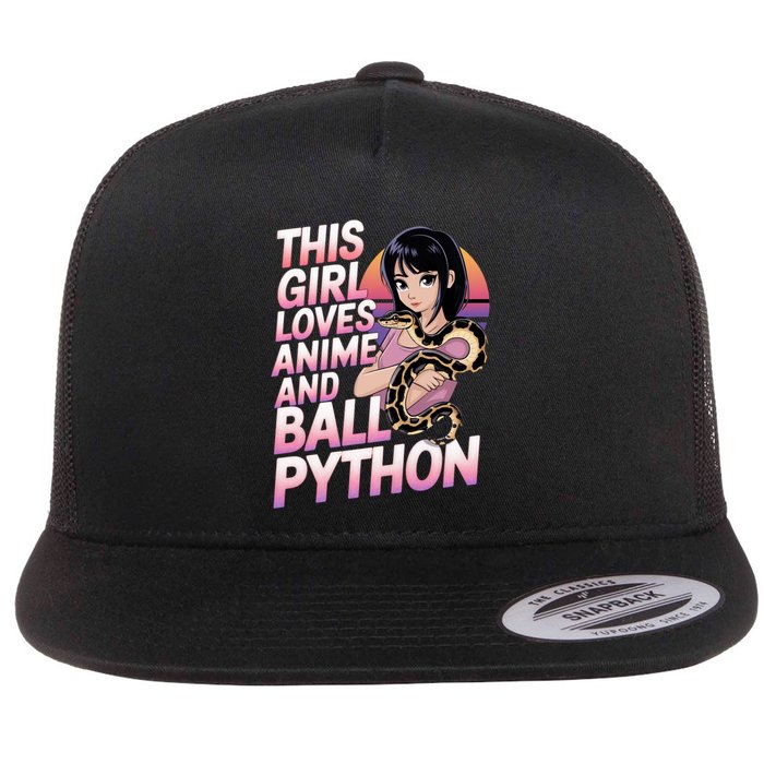 This Loves Anime Ball Python Snake Pet Ball Python Great Gift Flatbill Hat