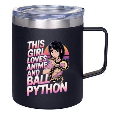 This Loves Anime Ball Python Snake Pet Ball Python Great Gift 12oz Stainless Steel Coffee Mug