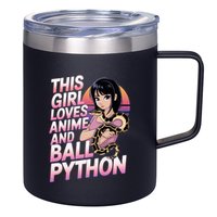 This Loves Anime Ball Python Snake Pet Ball Python Great Gift 12oz Stainless Steel Coffee Mug