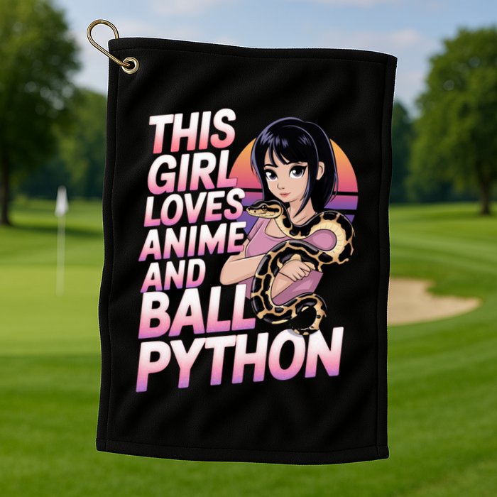 This Loves Anime Ball Python Snake Pet Ball Python Great Gift Golf Towel